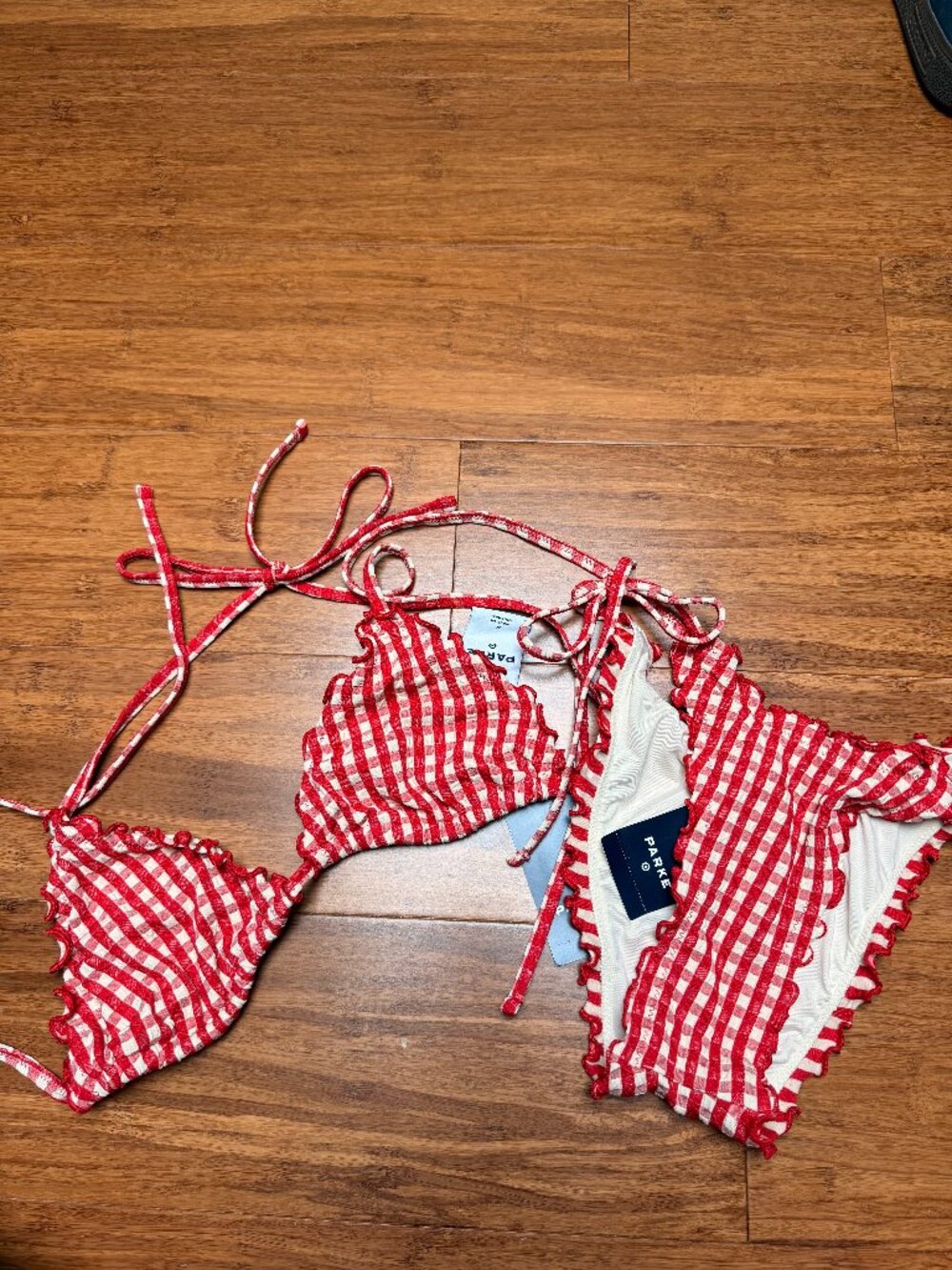 Parke x Target Lettuce Edge Triangle String Bikini Set